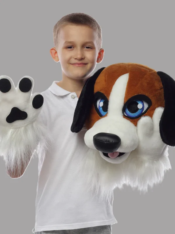 Beagle dog fursuit head, hand paws and tail 4"9 (145cm)-5"9 (176cm) - Image 3