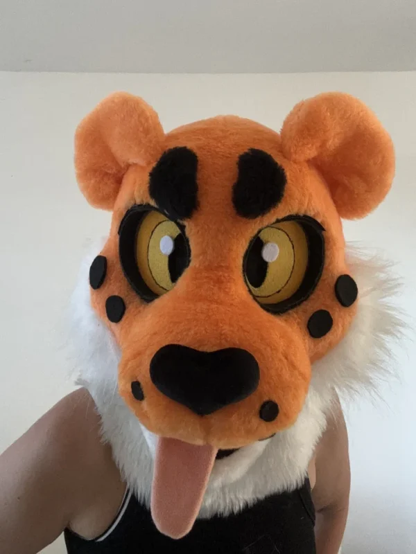 Kids cheetah fursuit head 4"4 (135cm)-5"9 (176cm),unisex kids furry mask - Image 6