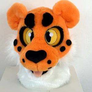 Kids cheetah fursuit head 4"4 (135cm)-5"9 (176cm),unisex kids furry mask