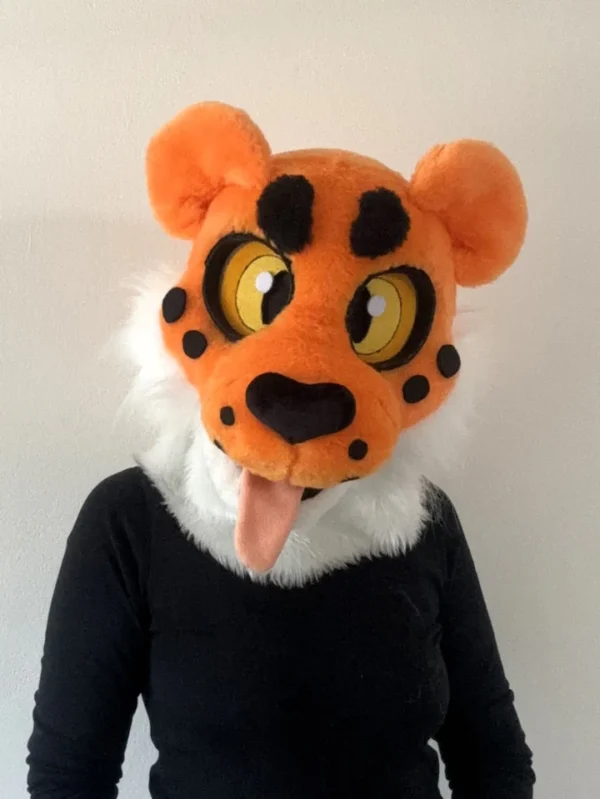 Kids cheetah fursuit head 4"4 (135cm)-5"9 (176cm),unisex kids furry mask - Image 7