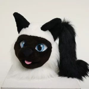 Siamese cat fursuit head, hand paws and tail 4"9 (145cm)-5"9 (176cm)